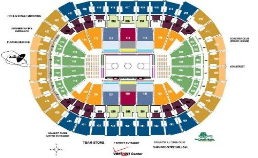 Verizon Center Seating Chart Basketball