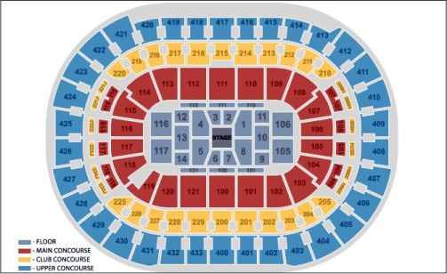 Verizon Center Seating Chart Center Stage